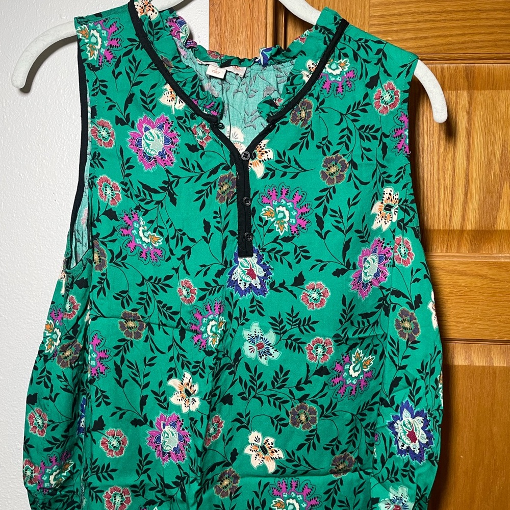 Knox Rose Teal Floral Tank Top